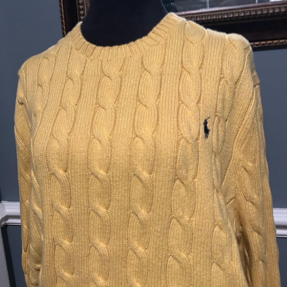 Ralph Lauren Yellow Cable Knit Sweater Women’s XL